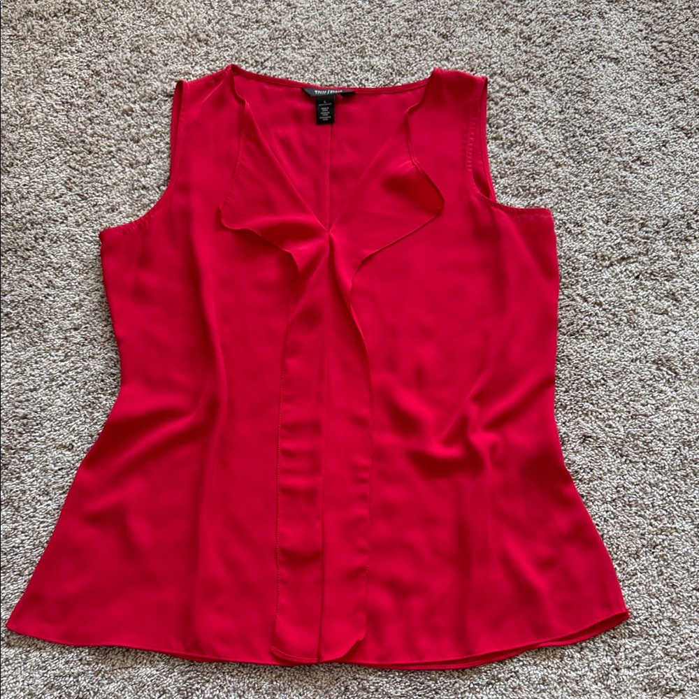 White House Black Market Vibrant Red Blouse
